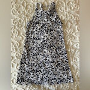 Tommy Bahama sleeveless mini, navy/white floral, worn once, side pockets, XS